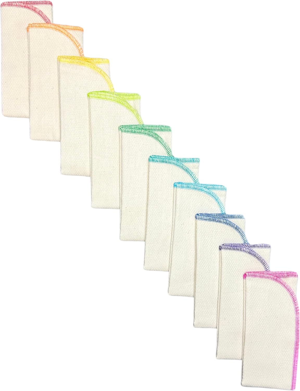 Set 10 toallas sin papel 14x14pulg sin blanquear arcoíris