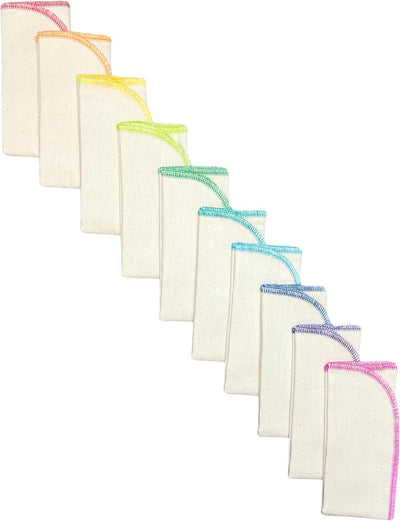 Set 10 toallas sin papel 14x14pulg sin blanquear arcoíris