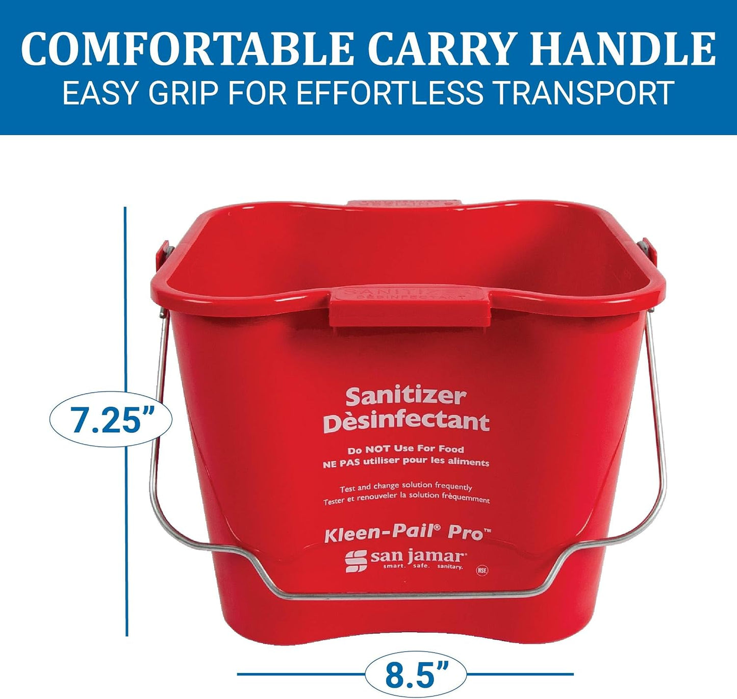 Cubo desinfectante plástico 6qt rojo set 12