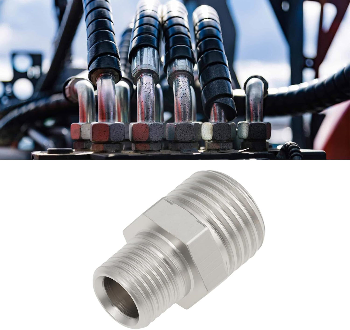 Reductor BSP macho a M10 x 1 para neumáticos e hidráulicos