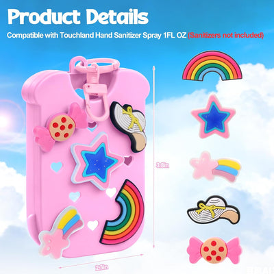 Estuche desinfectante recargable con llavero silicona 4 dijes