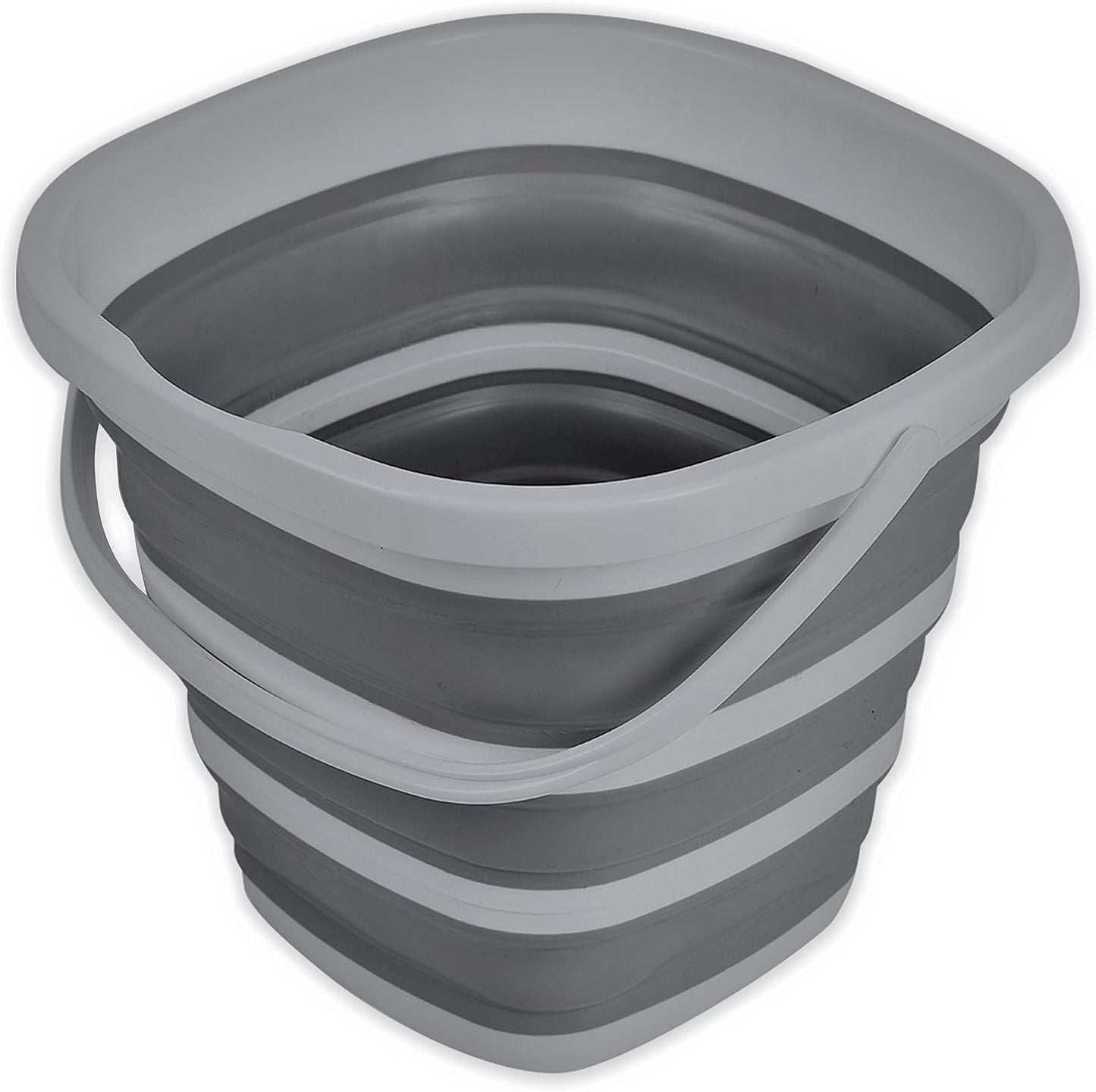 Cubo plegable limpieza hogar y auto 10L gris