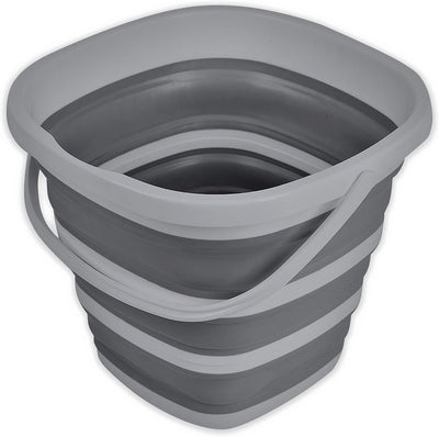 Cubo plegable limpieza hogar y auto 10L gris