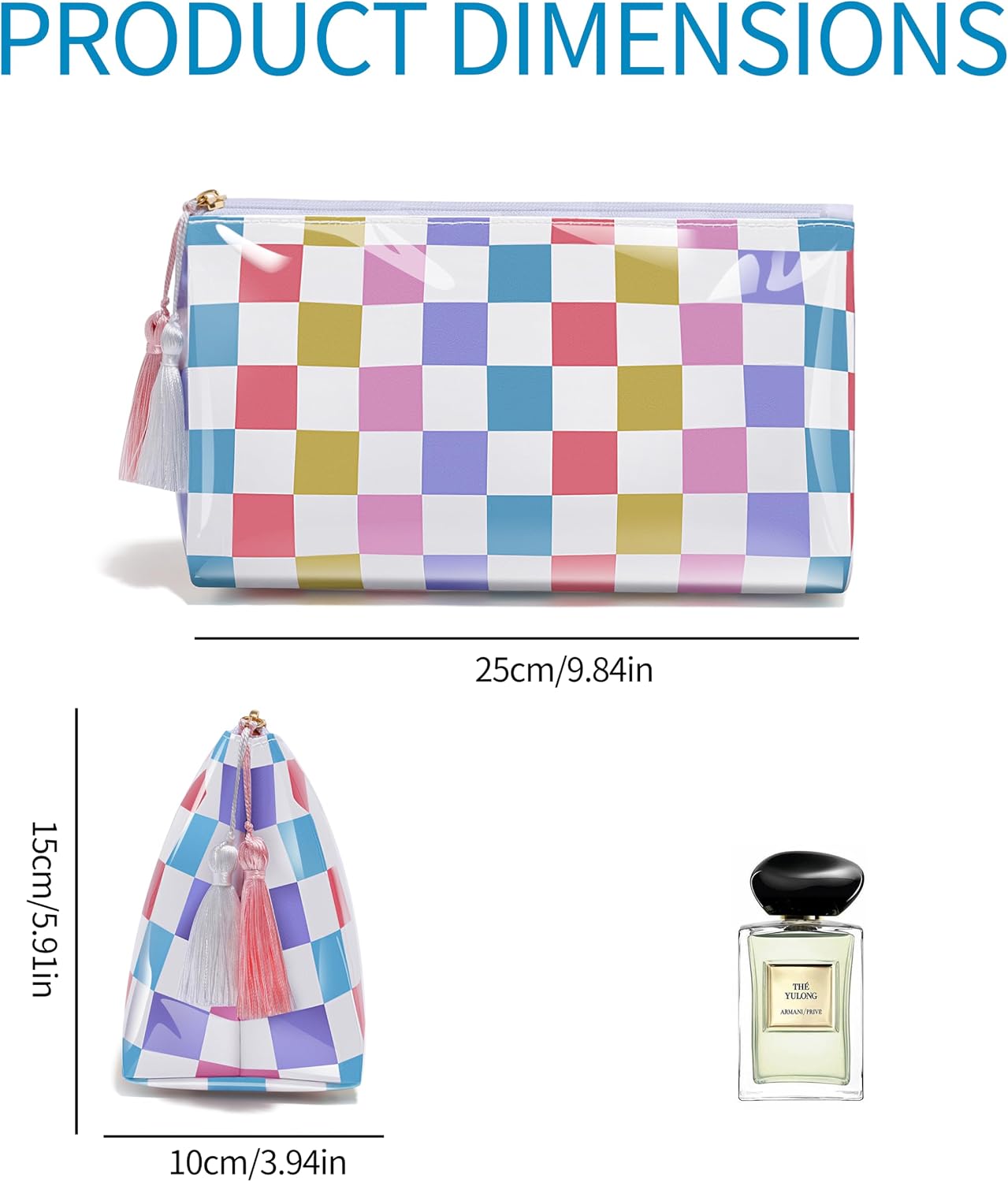 Bolsa maquillaje viaje impermeable transparente para mujer