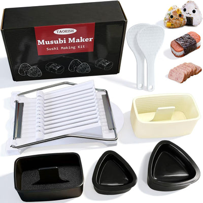 Molde onigiri 4 pzas con cortador y paletas antiadherente