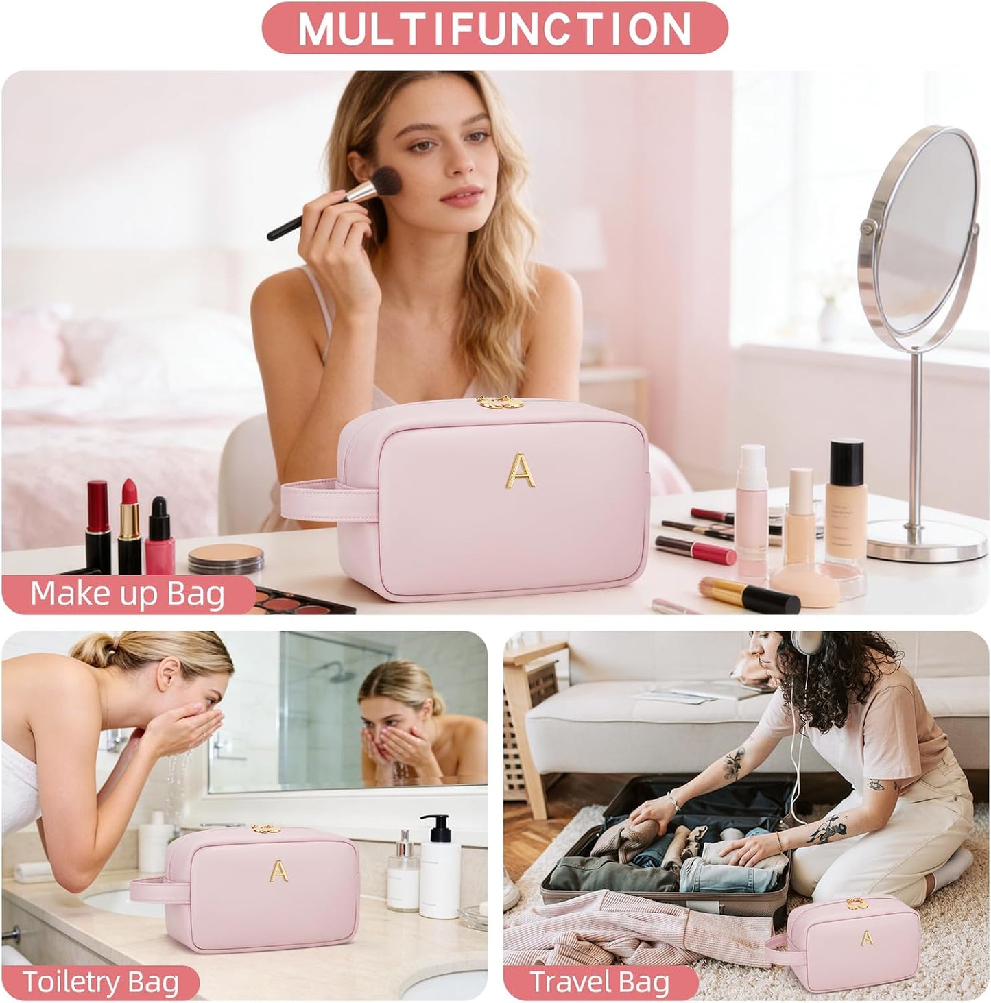 Bolsas cosméticos mujer rosa