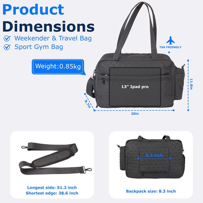 Bolsa viaje resistente al agua con compartimento zapatos mujer