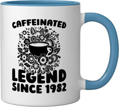 Taza Cerámica Café Nacida en 1982 Azul/Blanco