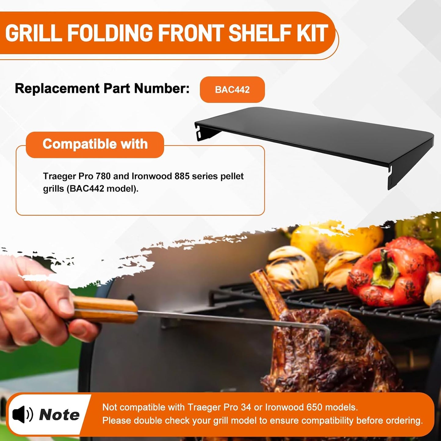Estante plegable para parrilla Traeger Pro 780