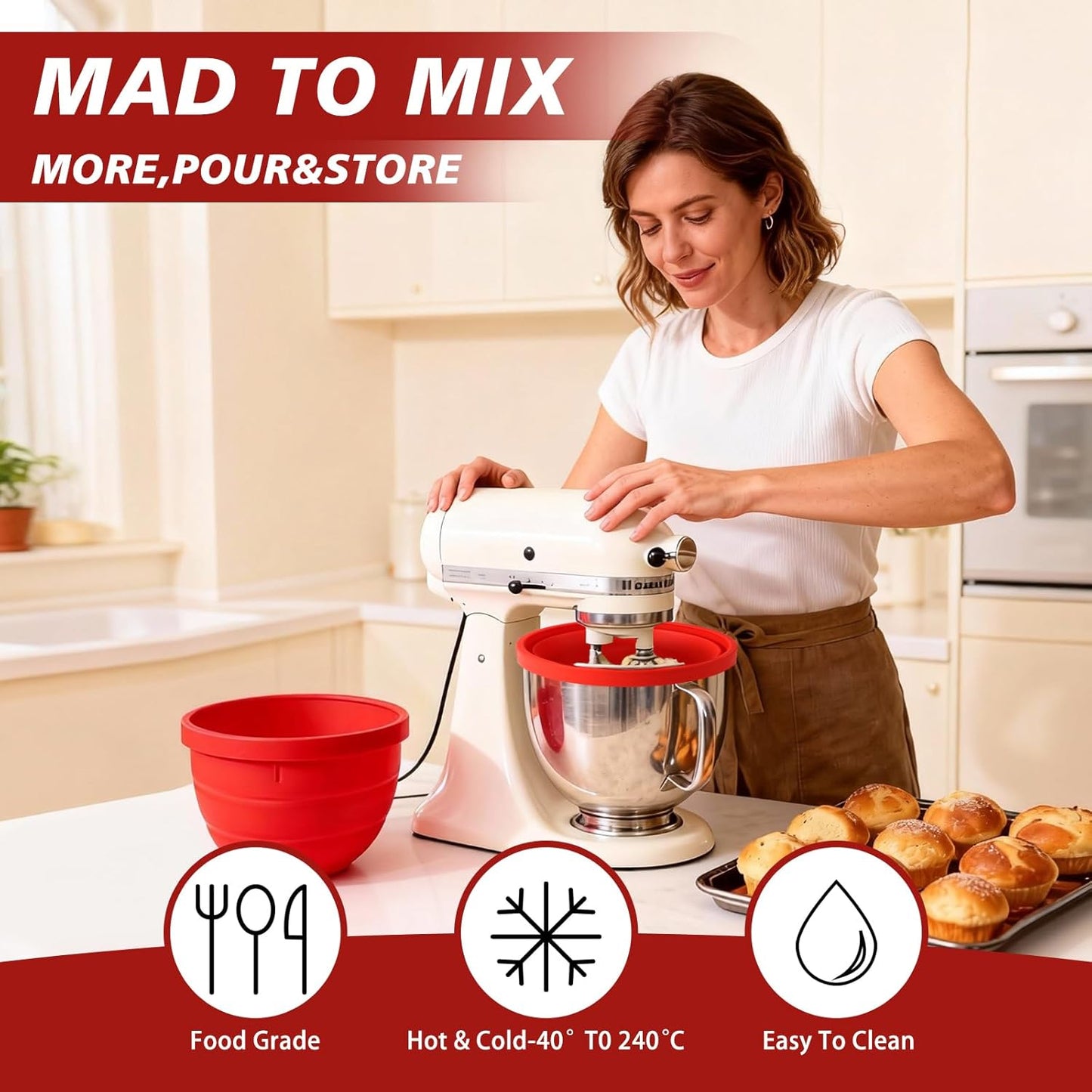Forro silicona batidora pie Kitchenaid 5qt plegable