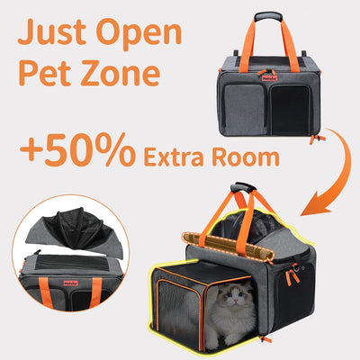 Transportador gatos plegable suave hasta 13lb funda expandible