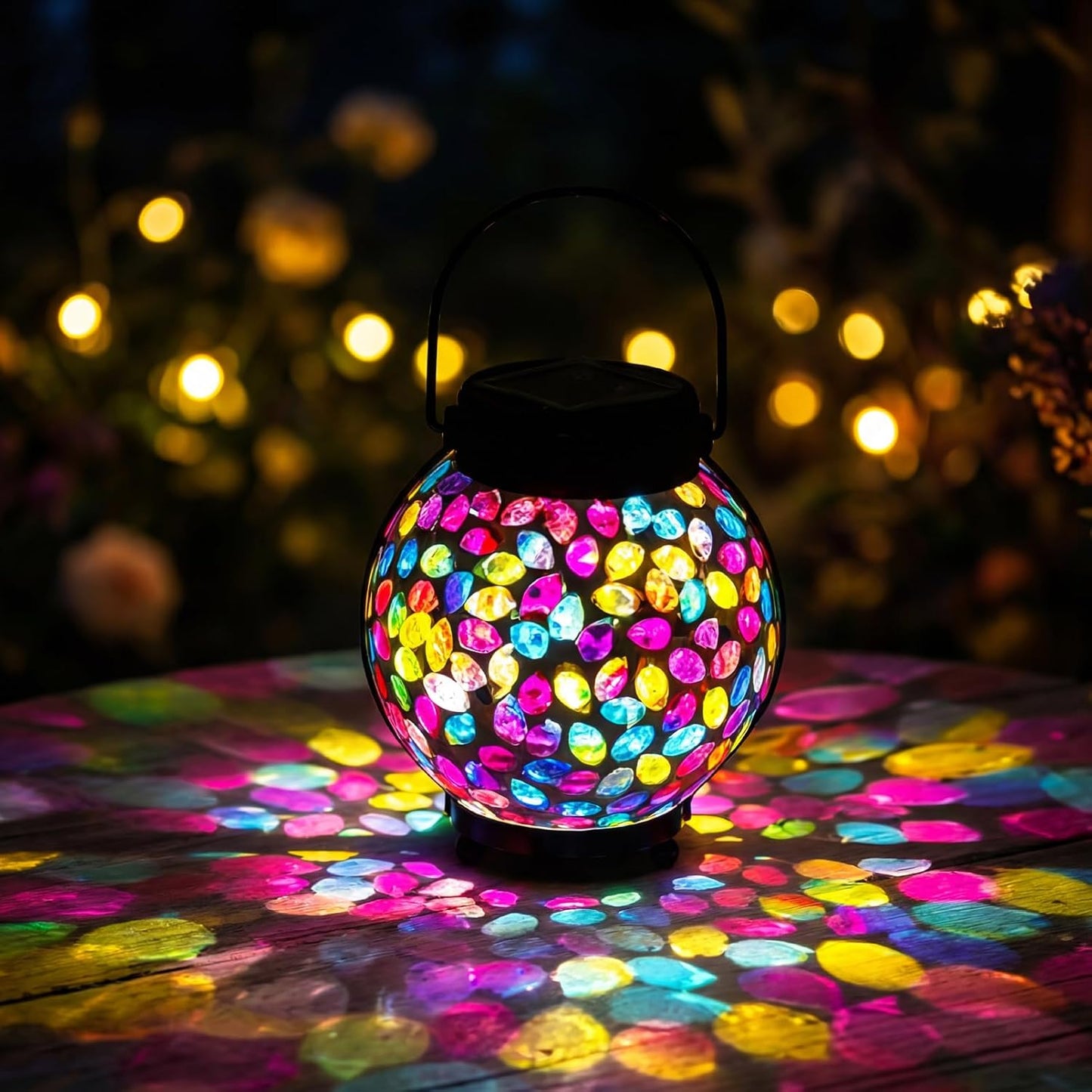 Luces mosaico solar colgantes impermeables exterior