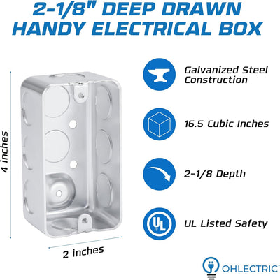 Cajas conexiones eléctricas 4x2 pack 10 acero 10.5pulg