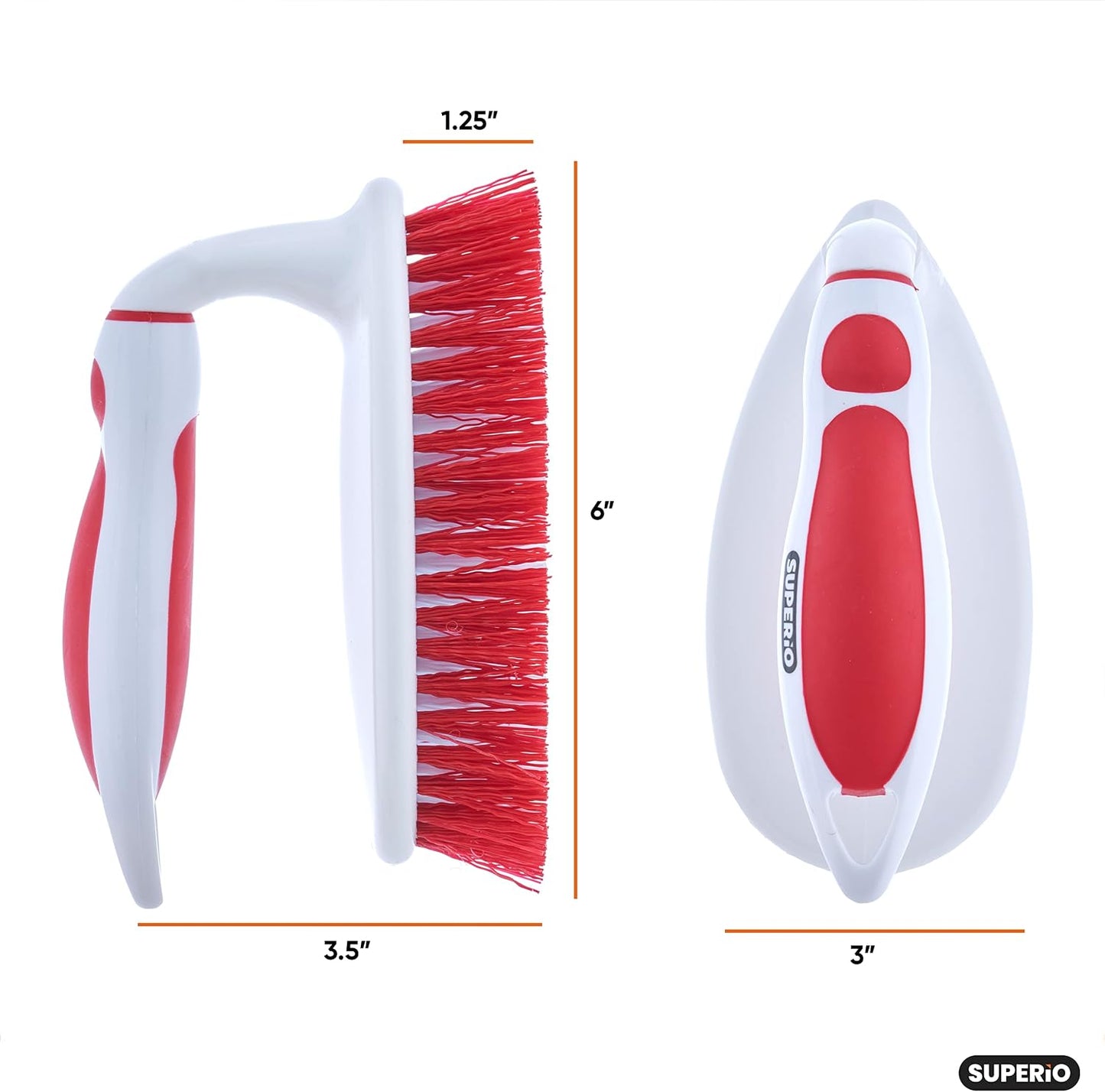 Cepillo limpieza cerdas rígidas mango cómodo set 2 azul rojo