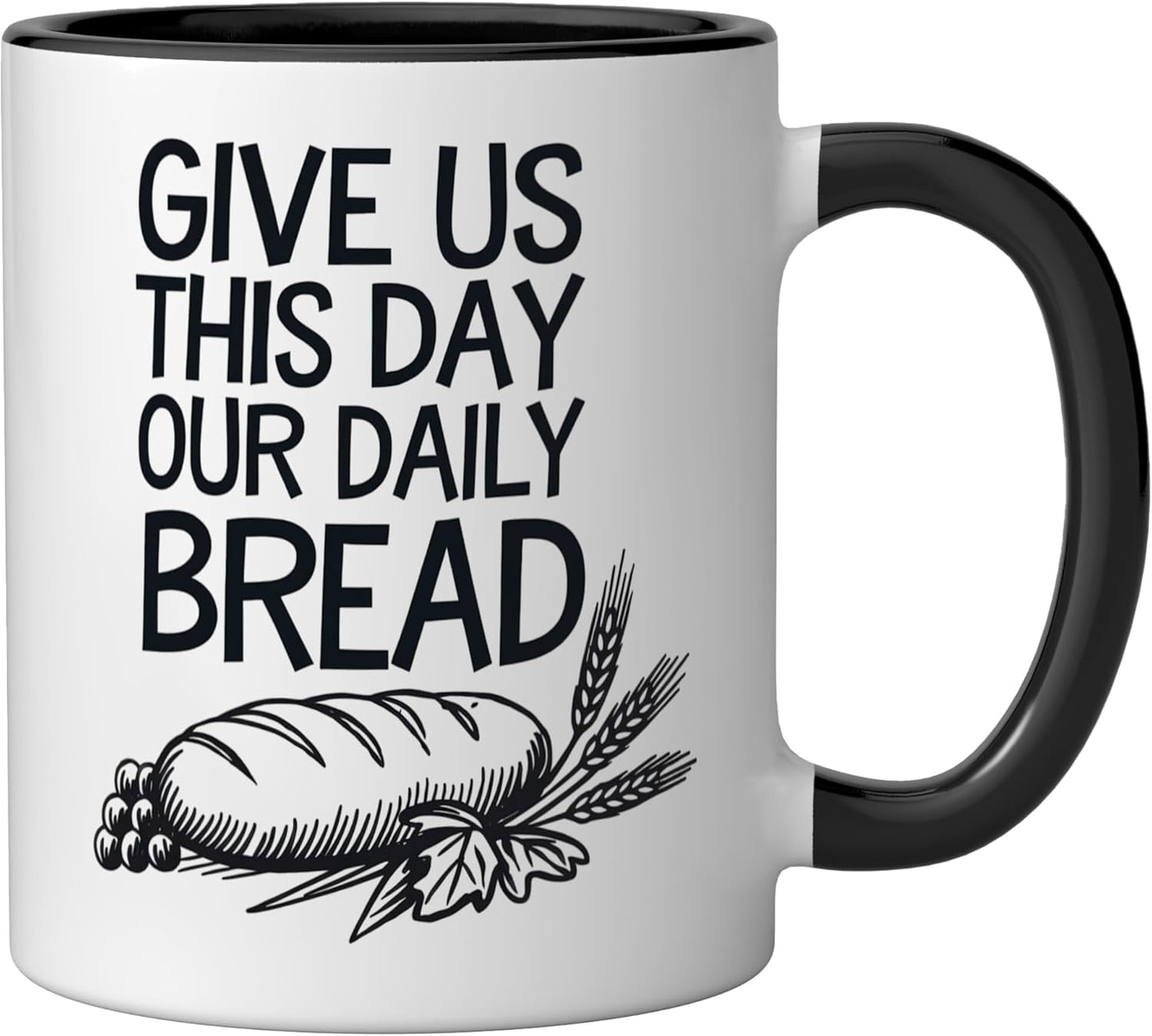 Taza Cerámica Fe cristiana Negro/Blanco