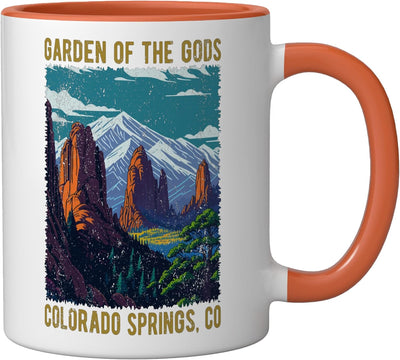 Taza Cerámica Diseño Desgastado Colorado Springs Orange/Blanco