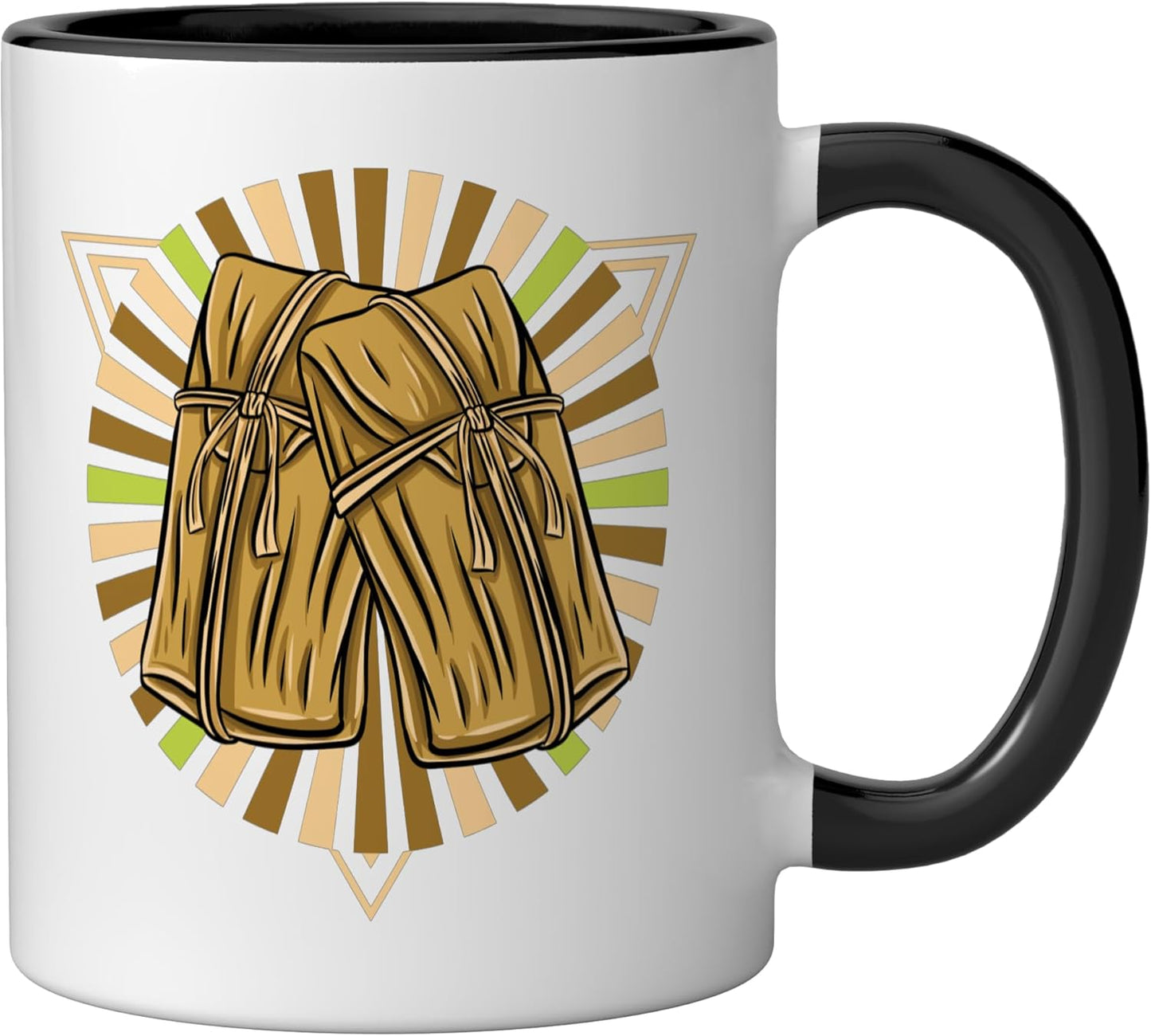 Taza cerámica vintage para tamal mexicano negro/blanco