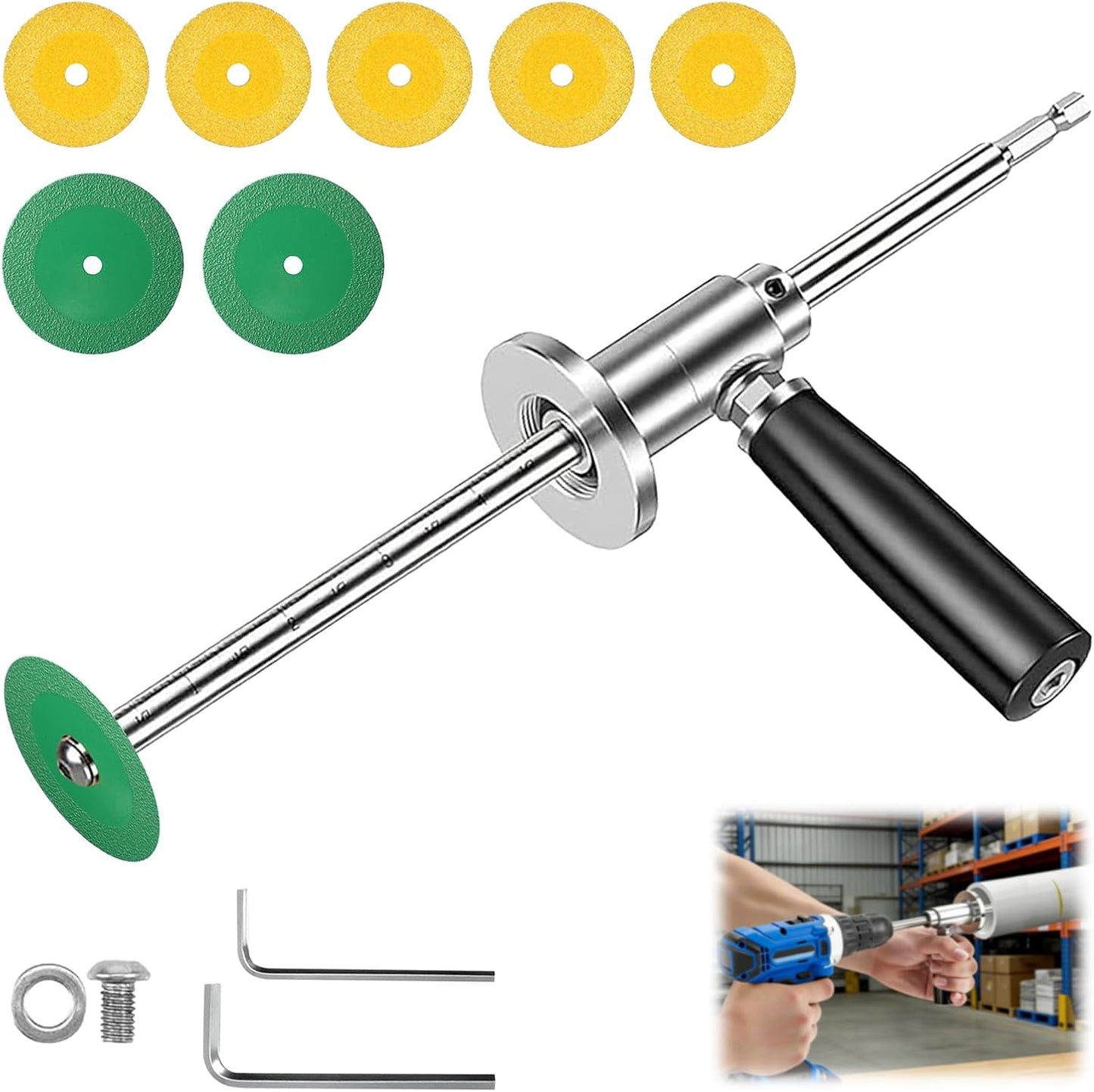 Herramienta corte tubo PVC 7pulg con mango rueda diamante
