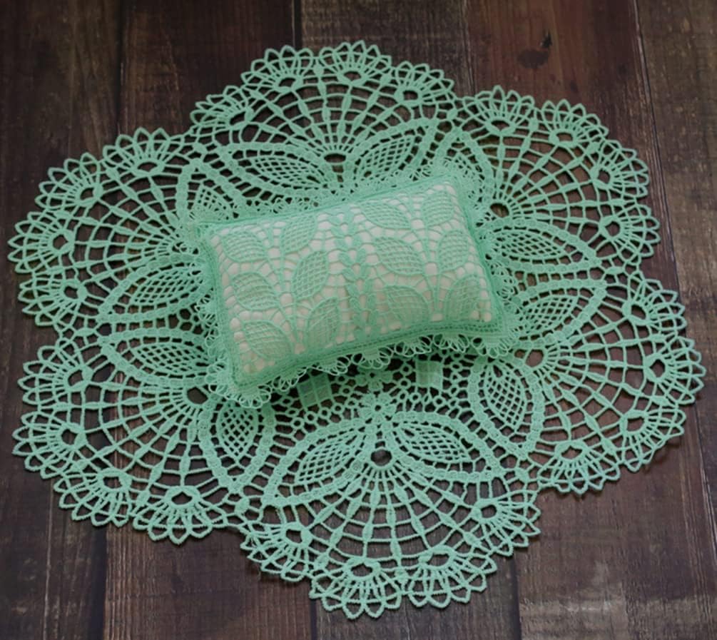 Almohada tapete bebé para fotos con encaje
