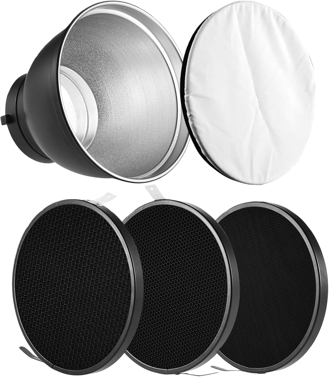 Difusor Bowens 7pulg rejilla panal 20/40/60° paño blanco