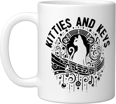 Taza Cerámica para Gato con Música Blanca