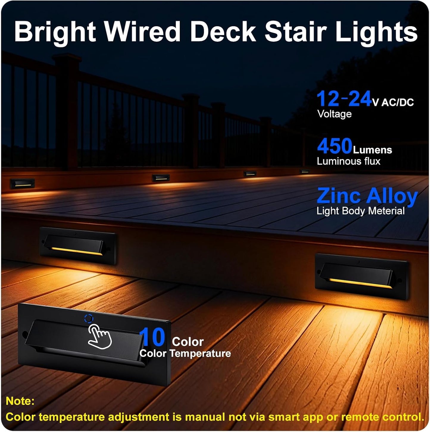 Luces escalera LED RGB 5W 12V para barandilla exteriores