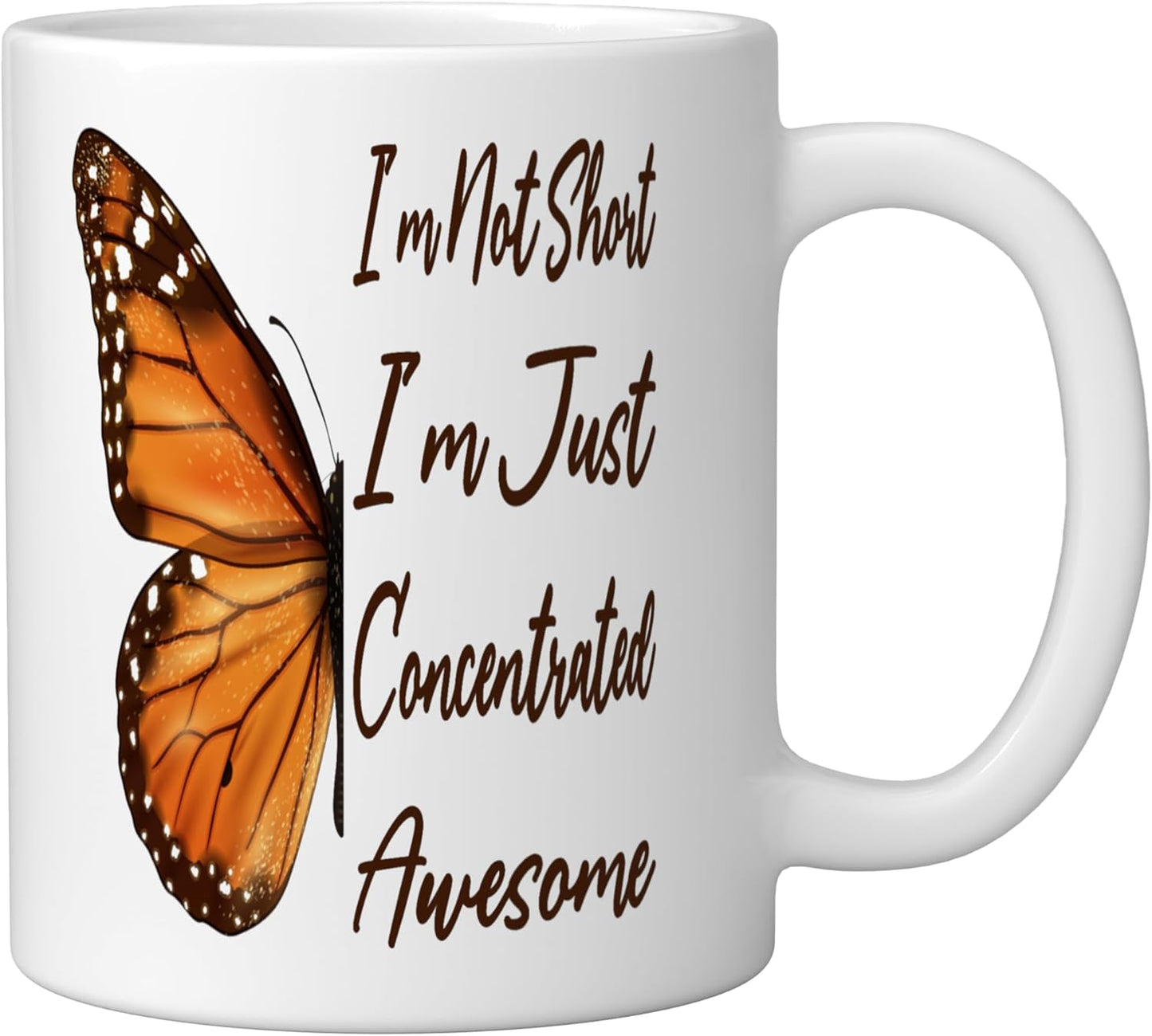 Taza de cerámica para chica alta divertida con mensaje 'No soy baja, solo estoy concentrada'