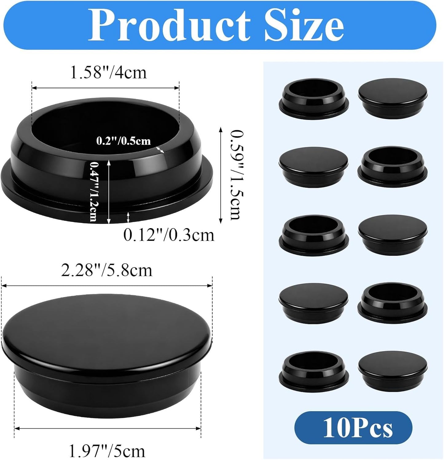 10 Tapones Silicona 2pulg Forma T Impermeables