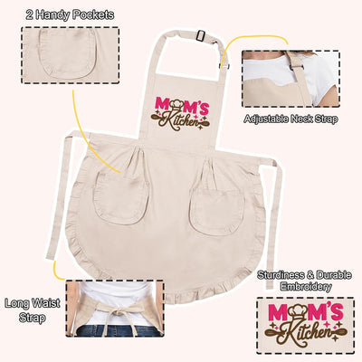 Delantales de cocina para mujer con bolsillos, regalo para mamá