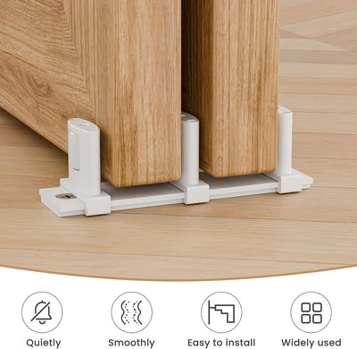 Guía piso puerta corrediza armario ajustable 3 rodillos blanco