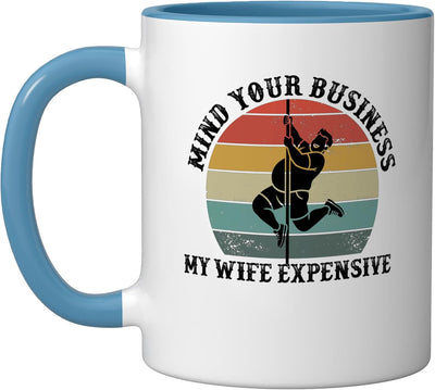 Taza Cerámica Humorística para Hombre Marido Azul/Blanco