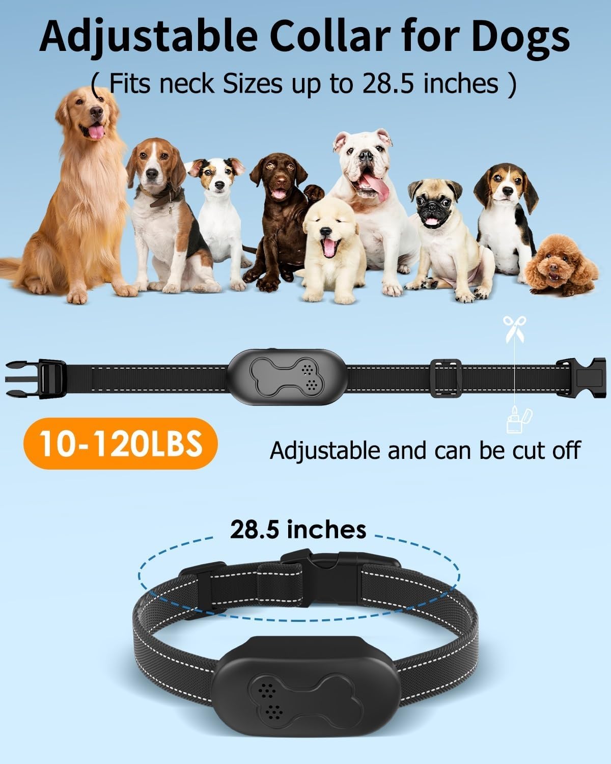 Collar choque perros control remoto 4 modos IPX7