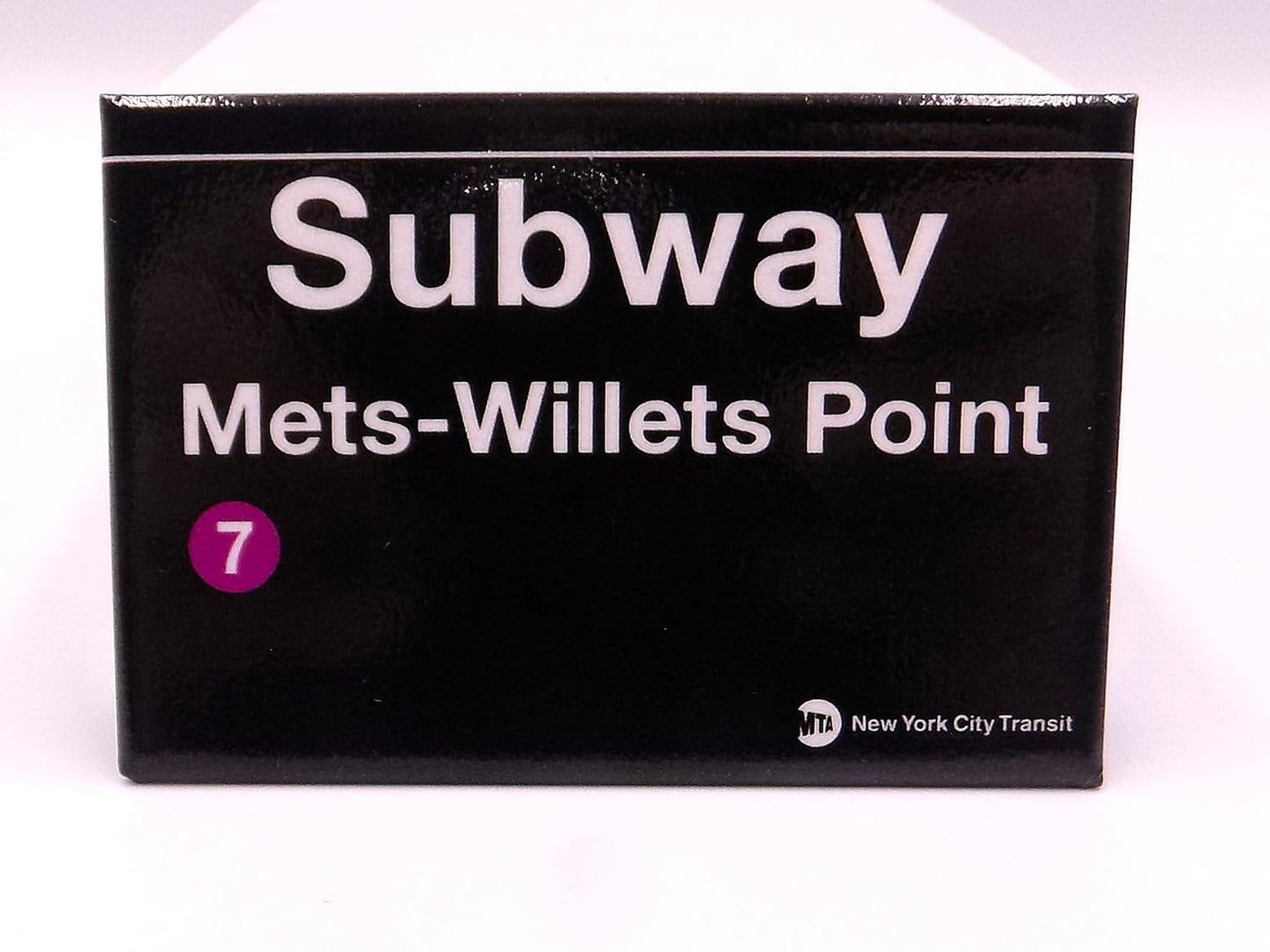 Imán de punto Mets-Willets 2 x 3 pulgadas MTA Transit NY