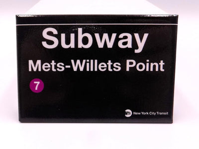 Imán de punto Mets-Willets 2 x 3 pulgadas MTA Transit NY