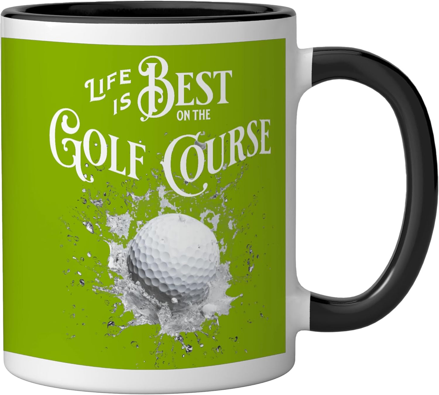 Taza Cerámica Golf Ball Splash Negro Blanco