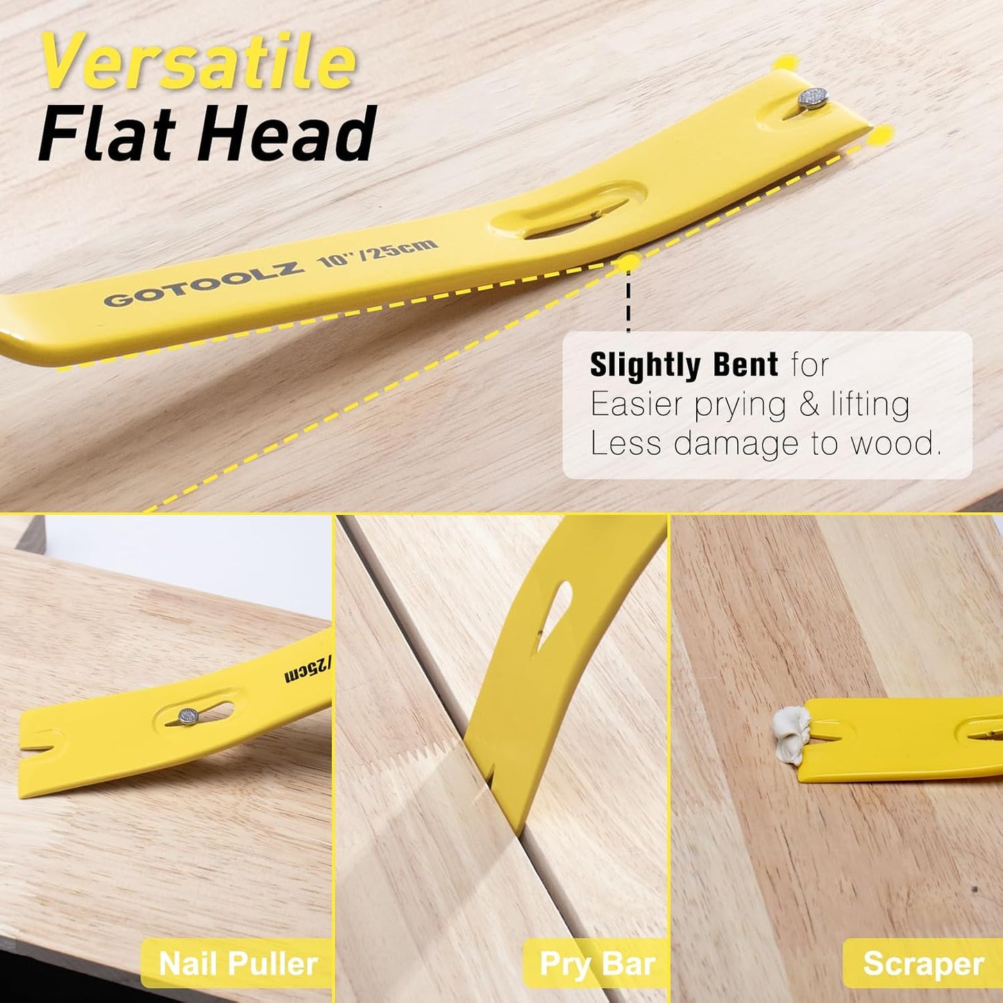 Set 4 barras palanca + pinzas corte 8pulg amarillo