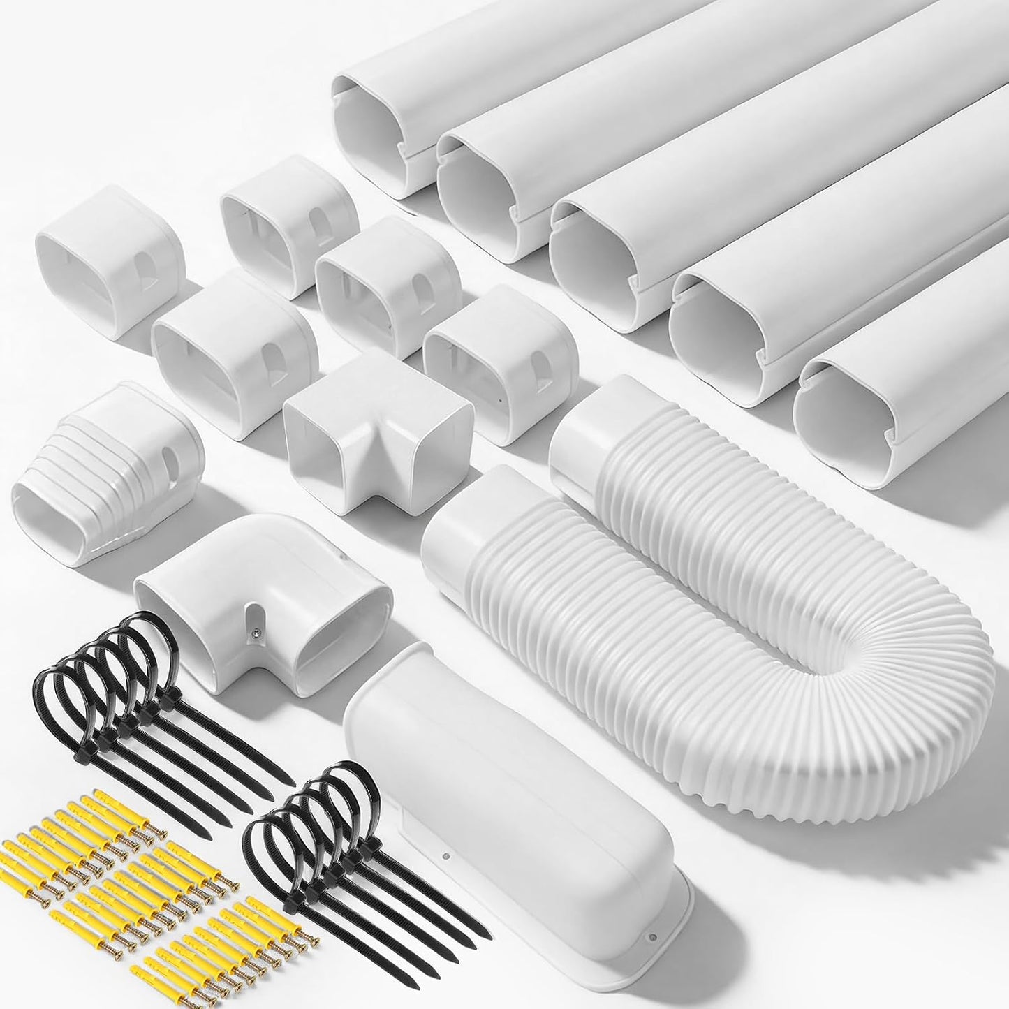 Juego cubiertas PVC divididas 4pulg 10pies conducto flexible