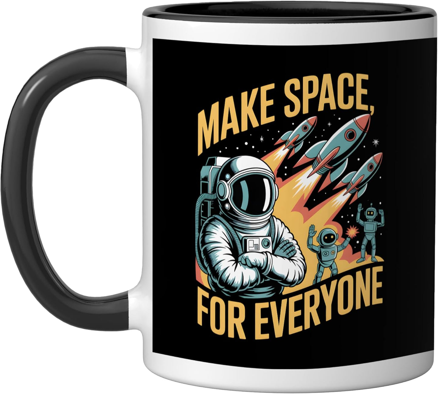 Taza Cerámica Astronomía Espacio Negro/Blanco