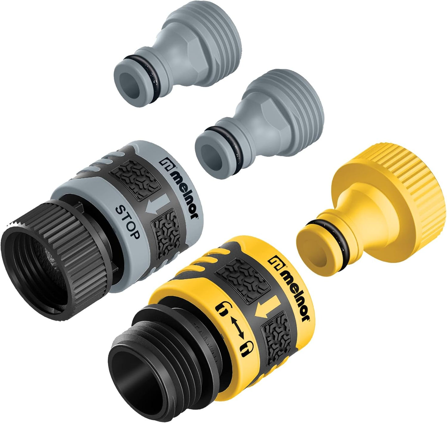 Juego 5 Pzas Conectores Rapidos Negro Amarillo Gris