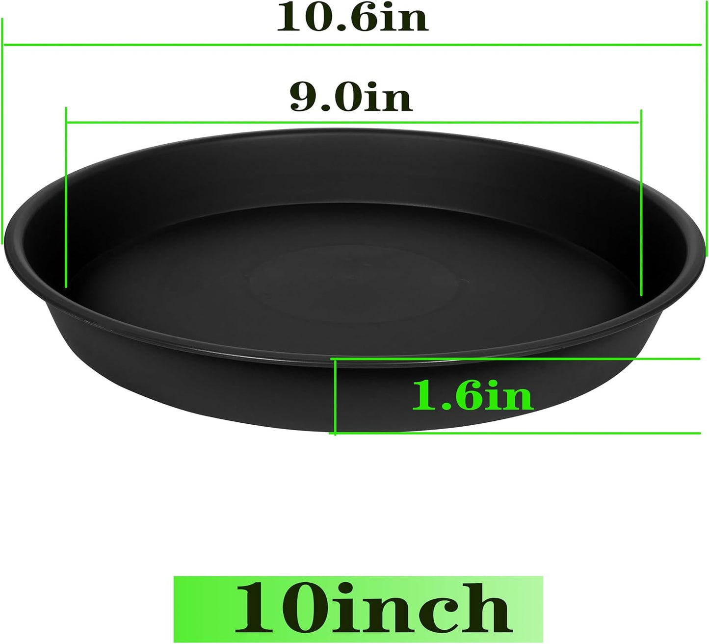 6 Pzas Platillos Plástico 10pulg para Plantas Interiores