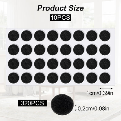 320 Almohadillas Fieltro 3/8pulg Adhesivas para Muebles Puerta