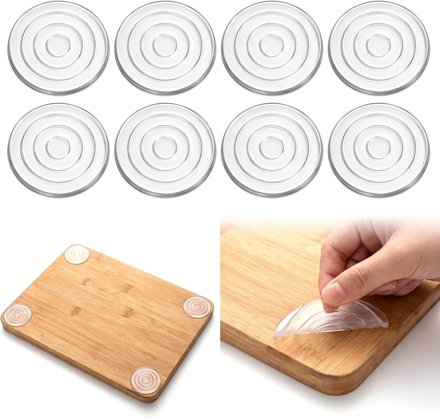 8 Pzas Pads Silicón Antideslizante para Tabla Cortar