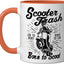 Taza de cerámica scooters trash retro diseño humor orange/white