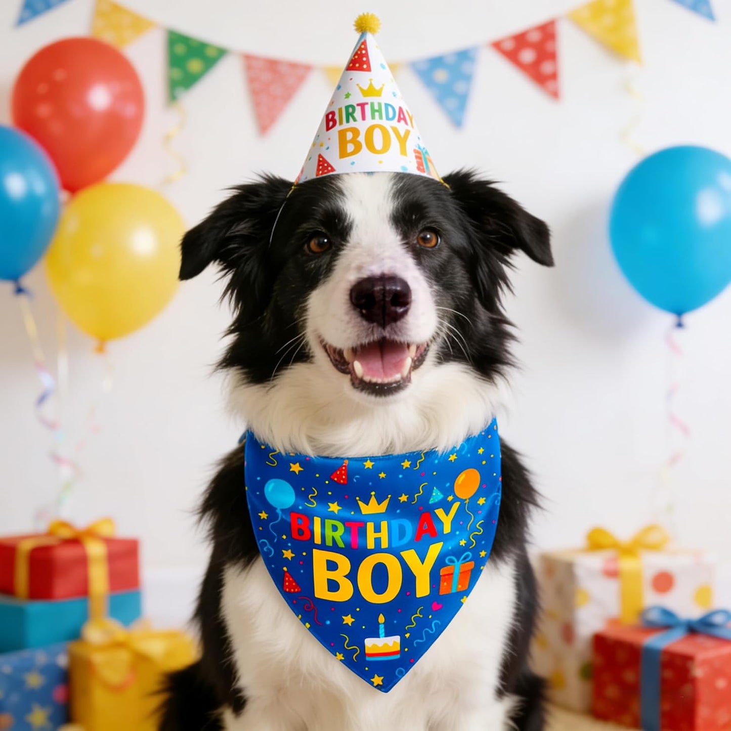 Bandana perro satén sedoso reversible azul grande