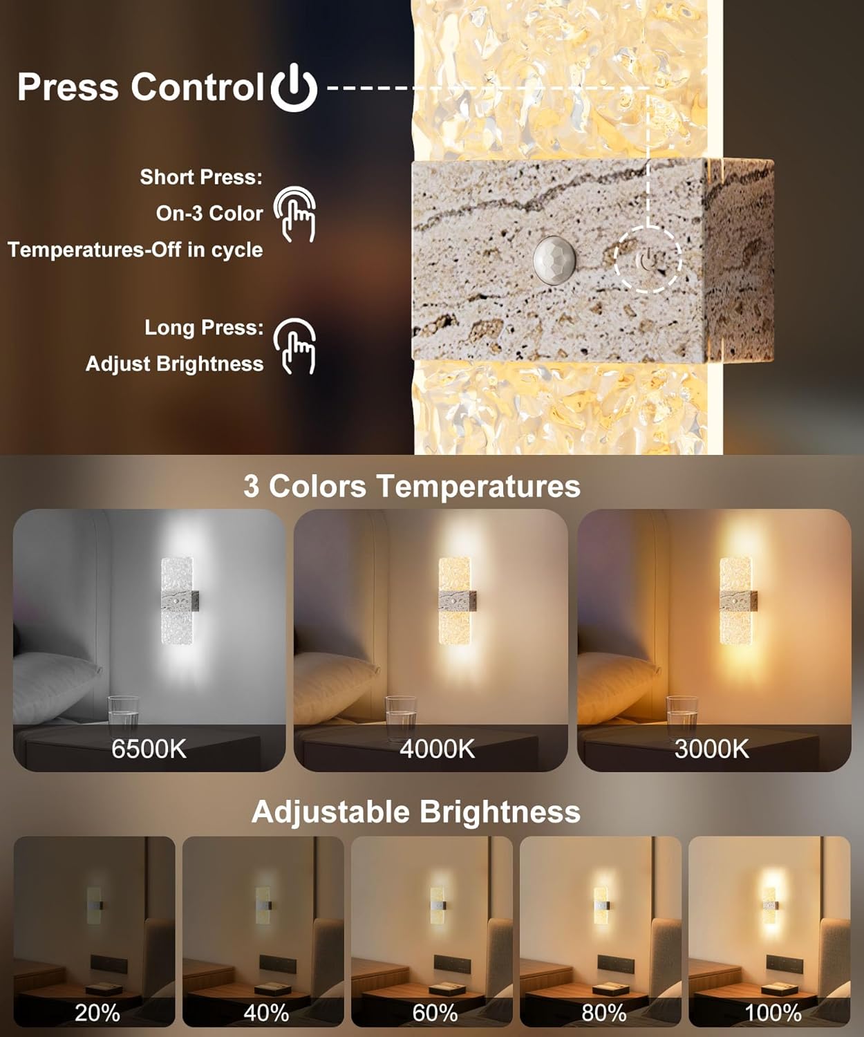 Luz sensor movimiento pared recargable 2600mAh