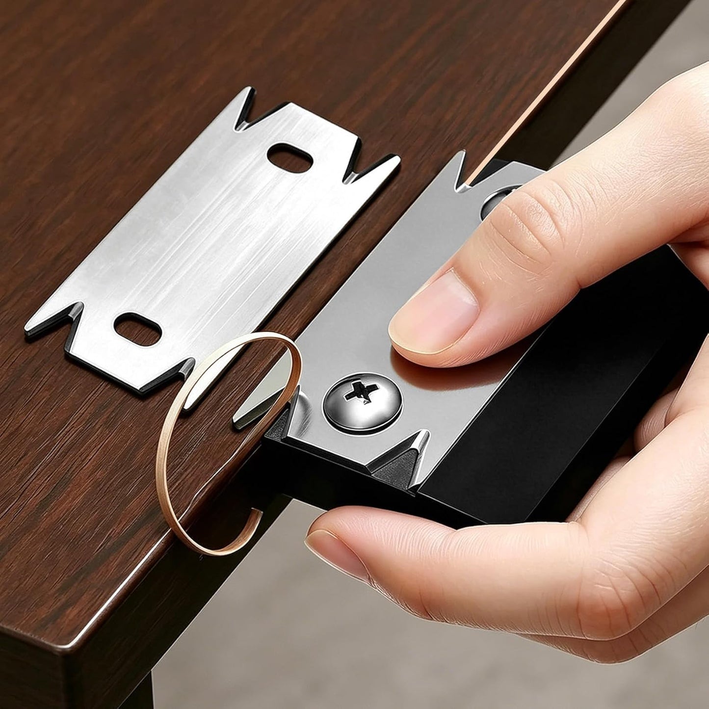Herramienta recortadora bandas borde acero inox