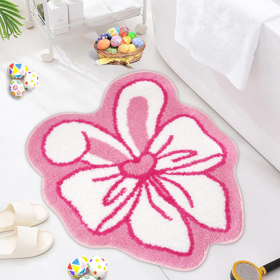 Alfombra baño con lazo orejas conejo antideslizante 24x16pulg