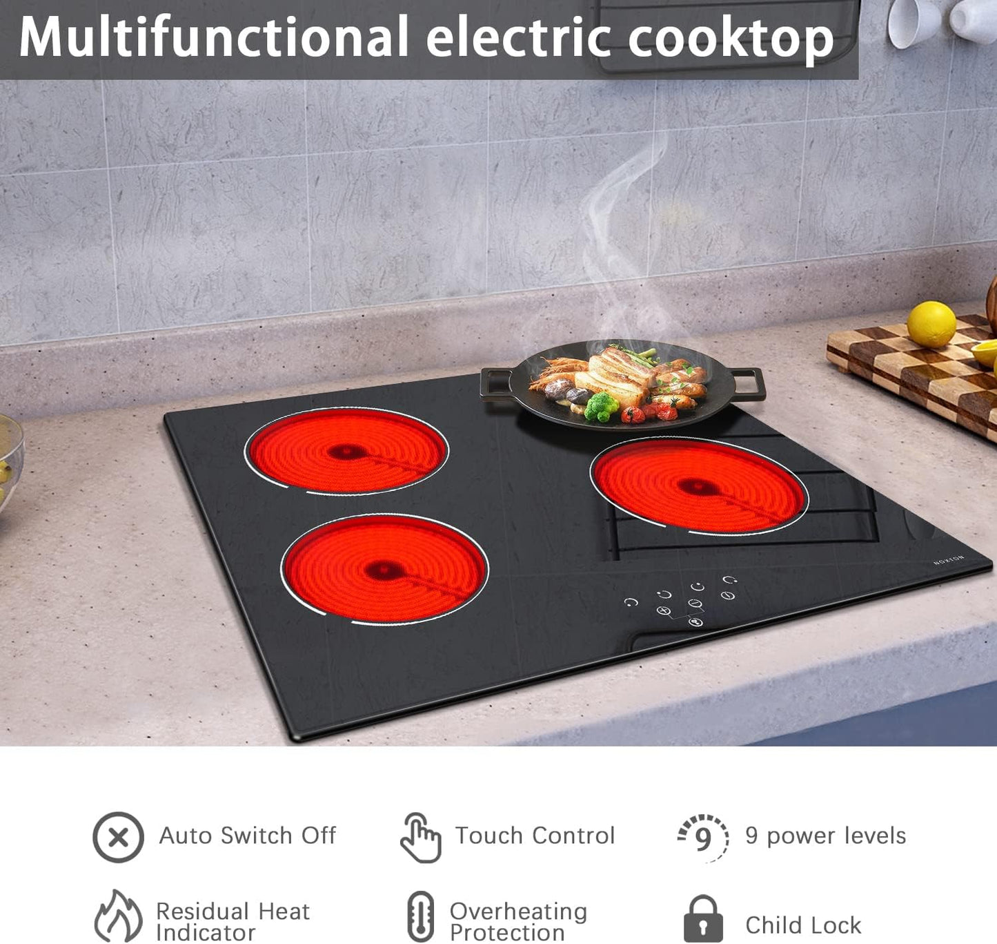 Pack estufa eléctrica 24pulg y placa cocina 2 quemadores