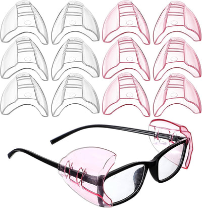 6 Pares Protectores Laterales Gafas Transparente Rojo