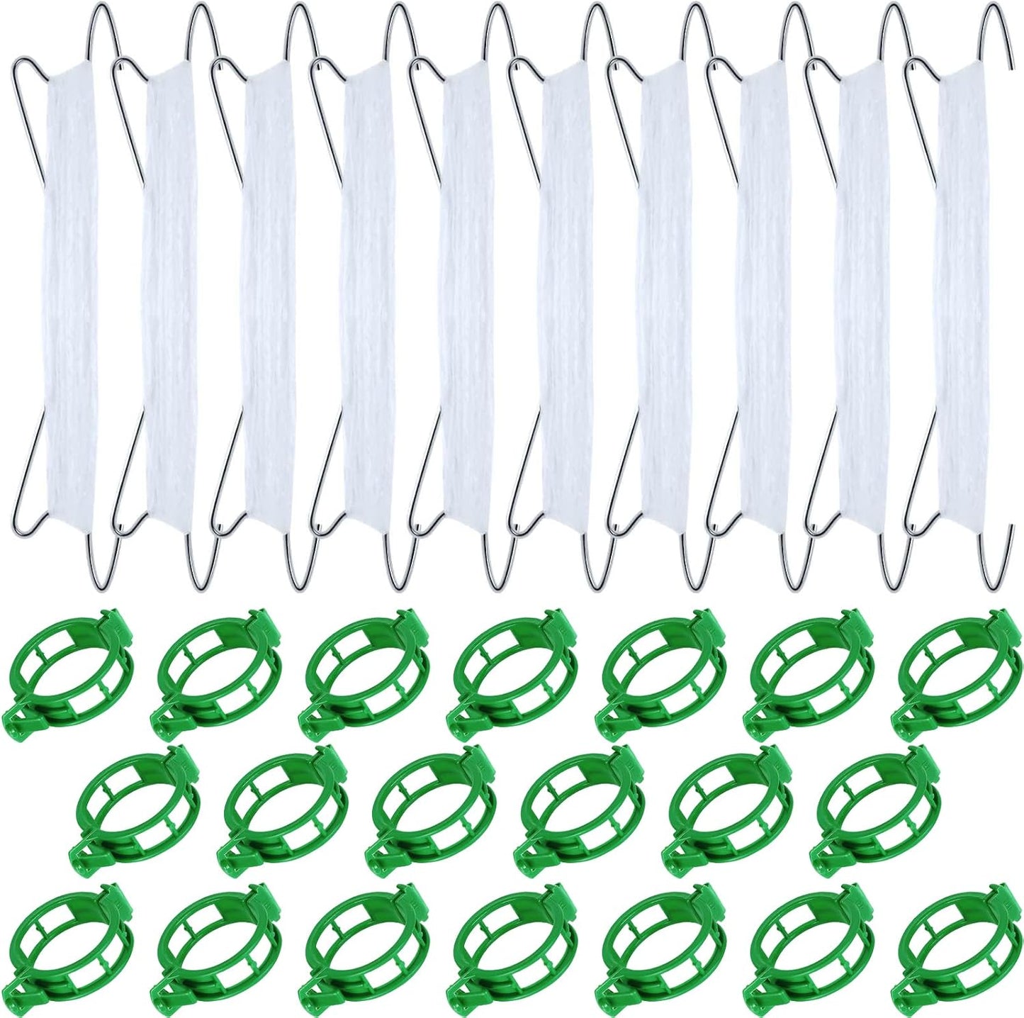 Ganchos tomate cuerda 10 pzas 20 clips 33.3ft